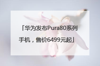 华为发布Pura80系列手机，售价6499元起
