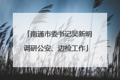 南通市委书记吴新明调研公安、边检工作
