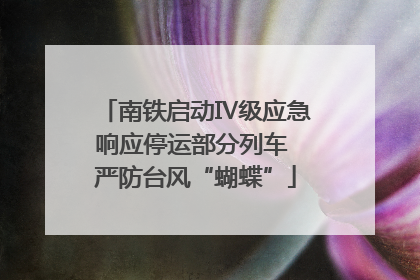 南铁启动Ⅳ级应急响应停运部分列车 严防台风“蝴蝶”