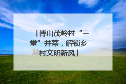 博山茂岭村“三堂”并蒂，解锁乡村文明新风