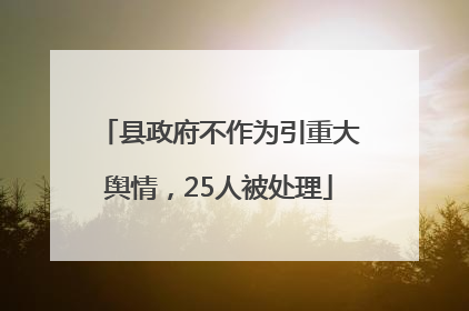 县政府不作为引重大舆情，25人被处理