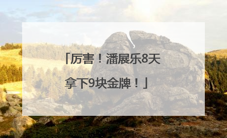 厉害！潘展乐8天拿下9块金牌！