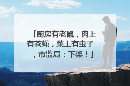 厨房有老鼠，肉上有苍蝇，菜上有虫子，市监局：下架！