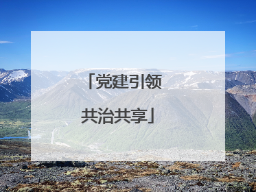 党建引领 共治共享