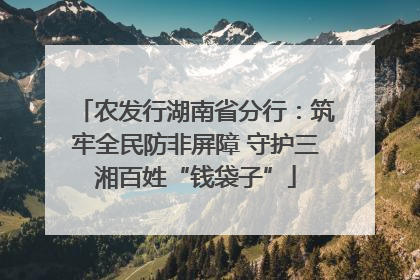 农发行湖南省分行：筑牢全民防非屏障 守护三湘百姓“钱袋子”