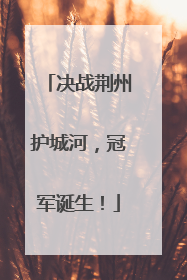 决战荆州护城河，冠军诞生！