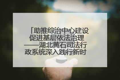 助推综治中心建设 促进基层依法治理——湖北黄石司法行政系统深入践行新时代枫桥经验