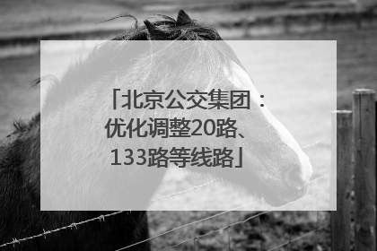 北京公交集团：优化调整20路、133路等线路