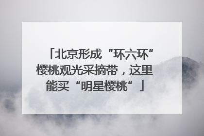 北京形成“环六环”樱桃观光采摘带，这里能买“明星樱桃”
