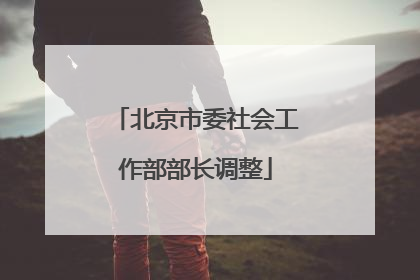 北京市委社会工作部部长调整