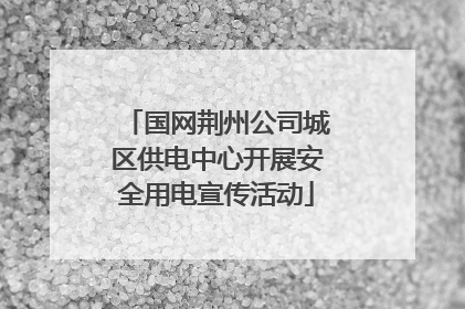 国网荆州公司城区供电中心开展安全用电宣传活动