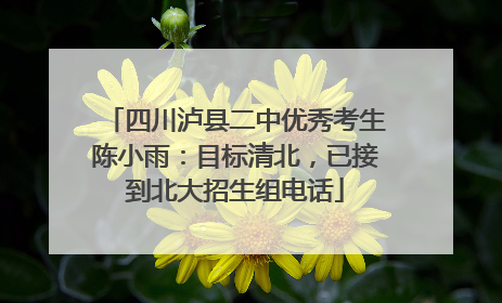 四川泸县二中优秀考生陈小雨：目标清北，已接到北大招生组电话