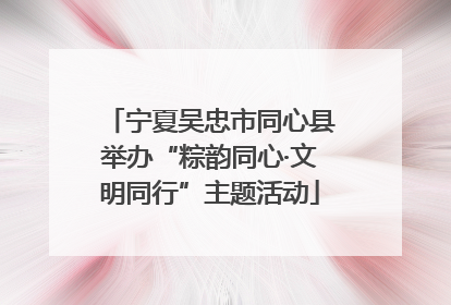 宁夏吴忠市同心县举办“粽韵同心·文明同行”主题活动