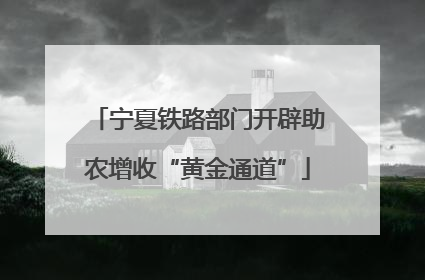 宁夏铁路部门开辟助农增收“黄金通道”