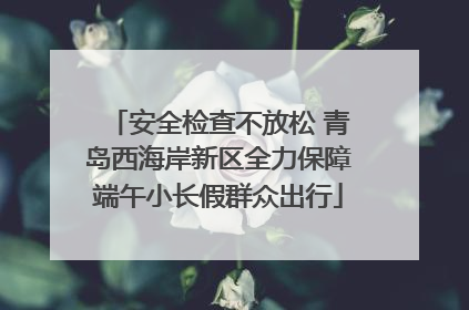 安全检查不放松 青岛西海岸新区全力保障端午小长假群众出行