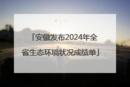 安徽发布2024年全省生态环境状况成绩单