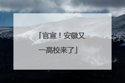 官宣！安徽又一高校来了