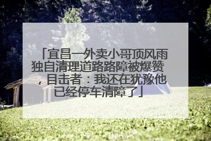 宜昌一外卖小哥顶风雨独自清理道路路障被爆赞，目击者：我还在犹豫他已经停车清障了