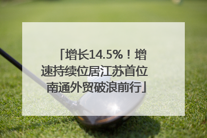增长14.5%！增速持续位居江苏首位 南通外贸破浪前行