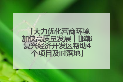 大力优化营商环境 加快高质量发展丨邯郸复兴经济开发区帮助4个项目及时落地