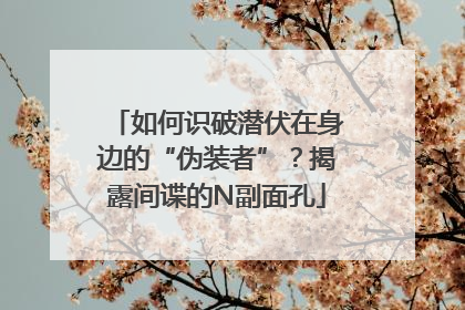如何识破潜伏在身边的“伪装者”？揭露间谍的N副面孔