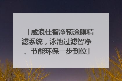 威浪仕智净预涂膜精滤系统，泳池过滤智净、节能环保一步到位