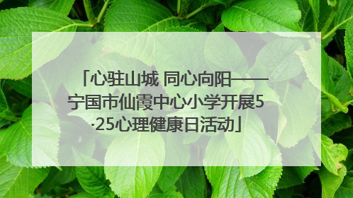心驻山城 同心向阳——宁国市仙霞中心小学开展5·25心理健康日活动