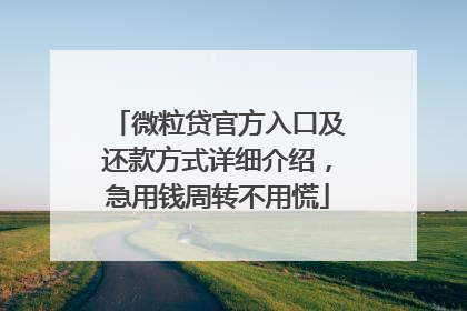 微粒贷官方入口及还款方式详细介绍，急用钱周转不用慌