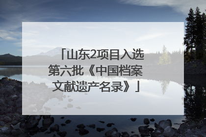 山东2项目入选第六批《中国档案文献遗产名录》