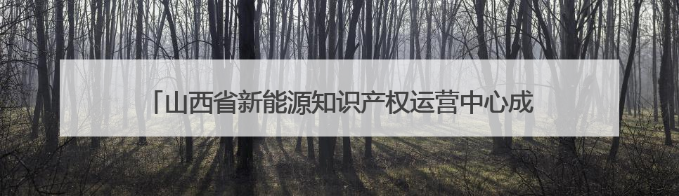 山西省新能源知识产权运营中心成立 打造能源革命知识产权新引擎