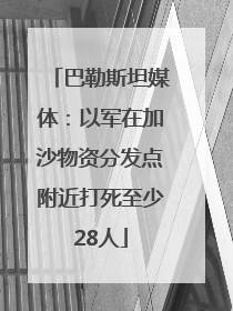 巴勒斯坦媒体：以军在加沙物资分发点附近打死至少28人