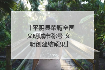 平阴县荣膺全国文明城市称号 文明创建结硕果
