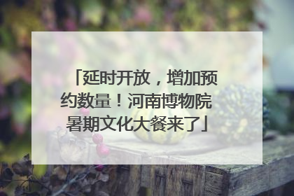 延时开放，增加预约数量！河南博物院暑期文化大餐来了