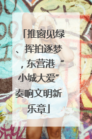 推窗见绿、挥拍逐梦，东营港“小城大爱”奏响文明新乐章