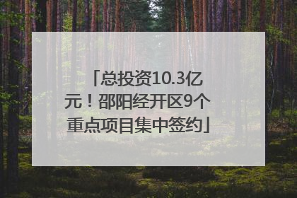总投资10.3亿元！邵阳经开区9个重点项目集中签约