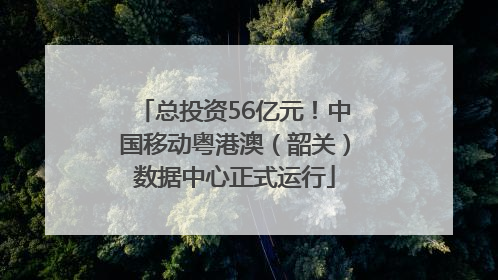 总投资56亿元！中国移动粤港澳（韶关）数据中心正式运行