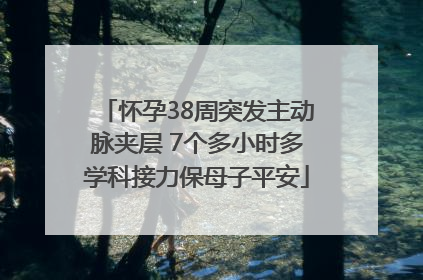 怀孕38周突发主动脉夹层 7个多小时多学科接力保母子平安