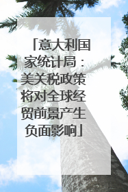 意大利国家统计局：美关税政策将对全球经贸前景产生负面影响