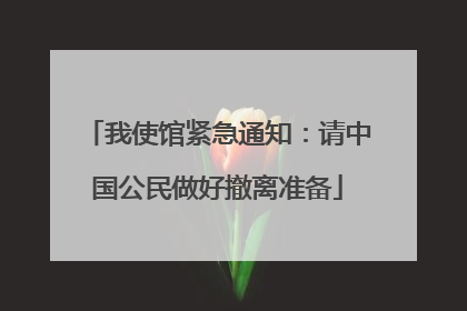 我使馆紧急通知：请中国公民做好撤离准备