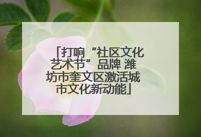 打响“社区文化艺术节”品牌 潍坊市奎文区激活城市文化新动能