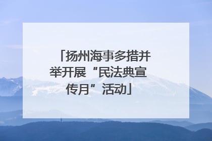 扬州海事多措并举开展“民法典宣传月”活动
