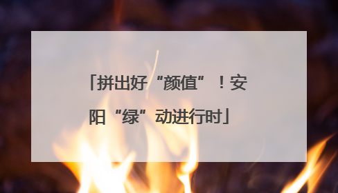 拼出好“颜值”！安阳“绿”动进行时