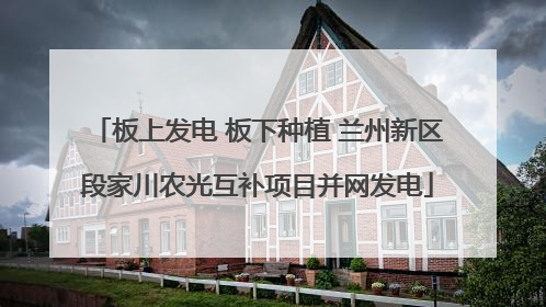 板上发电 板下种植 兰州新区段家川农光互补项目并网发电
