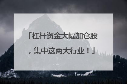 杠杆资金大幅加仓股，集中这两大行业！