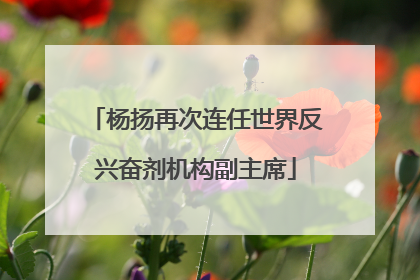 杨扬再次连任世界反兴奋剂机构副主席