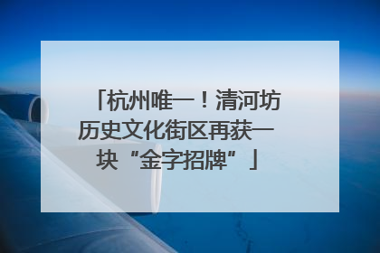 杭州唯一！清河坊历史文化街区再获一块“金字招牌”