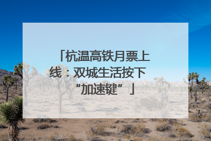 杭温高铁月票上线：双城生活按下“加速键”