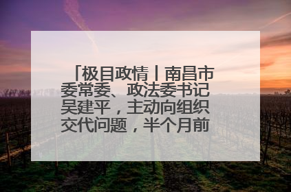极目政情丨南昌市委常委、政法委书记吴建平，主动向组织交代问题，半个月前还在出席会议