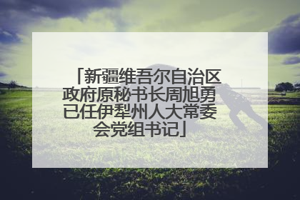 新疆维吾尔自治区政府原秘书长周旭勇已任伊犁州人大常委会党组书记