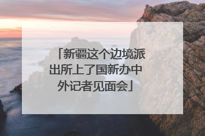 新疆这个边境派出所上了国新办中外记者见面会